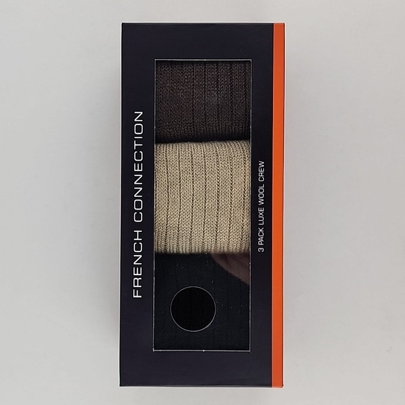 French Connection 3 Pack Luxe Wool Crew Socks Wool Blend  Women's Shoe Size 4-10 - Picture 3 of 9